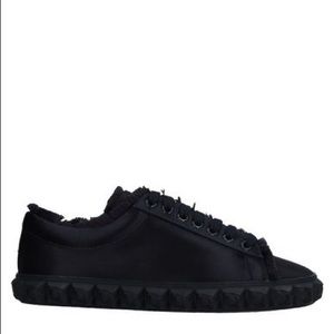 STUART WEITZMAN
Fringe Sneaker In Black Silk Satin